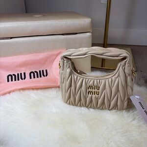 Cream Quilted Shoulder Bag